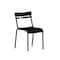 Flash Furniture All-Weather Armless Dining Chair, Black, Steel, 22-1/2 in L x 22-1/4 in W x 32-3/4 in H XU-CH-10318-BK-GG - alternate 3